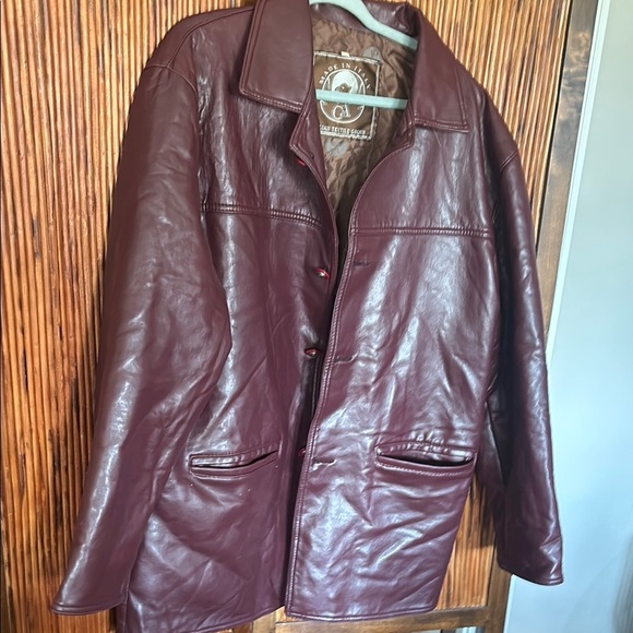 Italian Burgundy Leather Jacket- great condition!